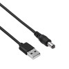 Akyga AK-DC-01 maitinimo kabelis USB-A kištukas – DC 5,5 x 2,1 mm kištukas, 0,8 m, juodas