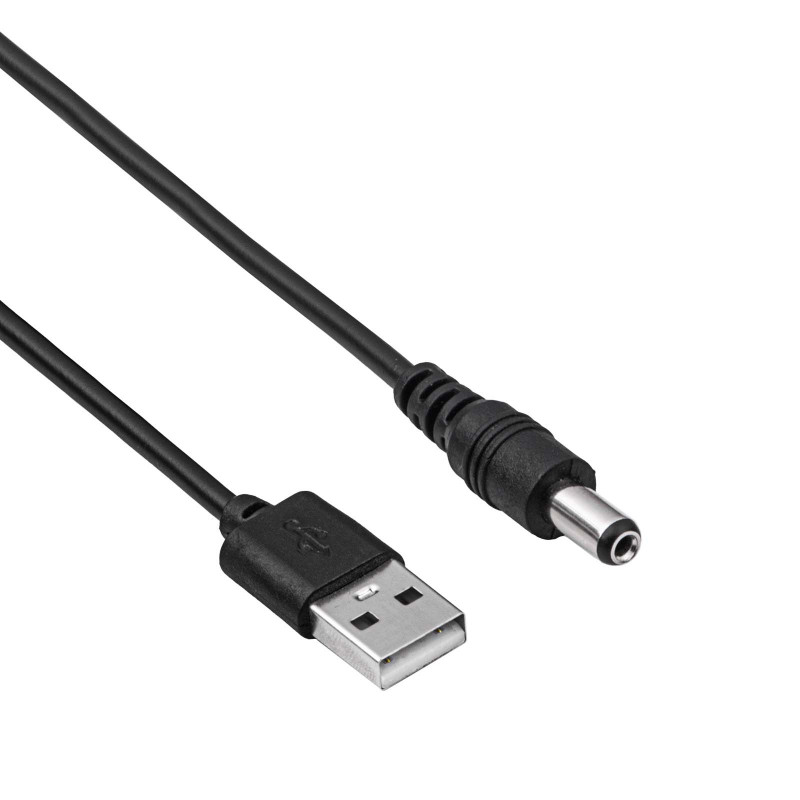 Akyga AK-DC-01 maitinimo kabelis USB-A kištukas – DC 5,5 x 2,1 mm kištukas, 0,8 m, juodas