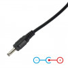 Akyga AK-DC-03 maitinimo kabelis USB-A kištukas – DC 3,5 x 1,35 mm kištukas, 0,8 m, juodas