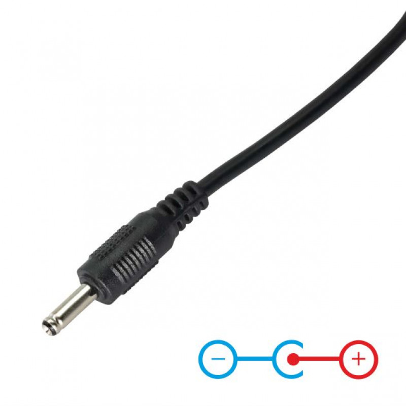 Akyga AK-DC-03 maitinimo kabelis USB-A kištukas – DC 3,5 x 1,35 mm kištukas, 0,8 m, juodas