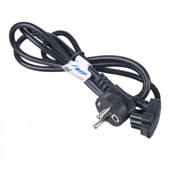 Akyga AK-NB-02A maitinimo laidas Dell nešiojamųjų kompiuterių adapteriams, CEE 7/7 į 3 kontaktų plokščią, 3x 0,5 mm², 1,5 m, juodas