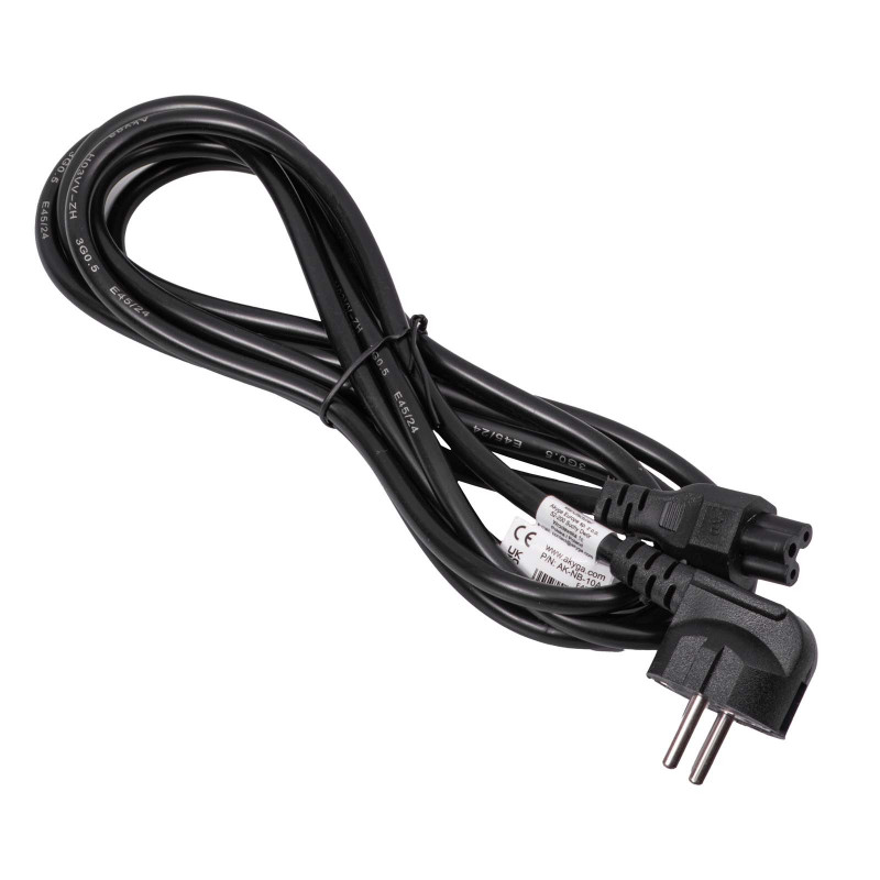 Akyga AK-NB-10A maitinimo kabelis CEE 7/7 – IEC C5, CCA 3x0,5 mm², 3 m, juodas