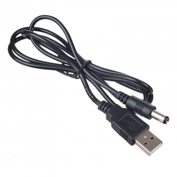 Akyga AK-DC-04 maitinimo kabelis USB-A kištukas – DC 5,5 x 2,5 mm kištukas, 0,8 m, juodas
