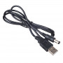 Akyga AK-DC-04 maitinimo kabelis USB-A kištukas – DC 5,5 x 2,5 mm kištukas, 0,8 m, juodas