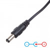 Akyga AK-DC-04 maitinimo kabelis USB-A kištukas – DC 5,5 x 2,5 mm kištukas, 0,8 m, juodas