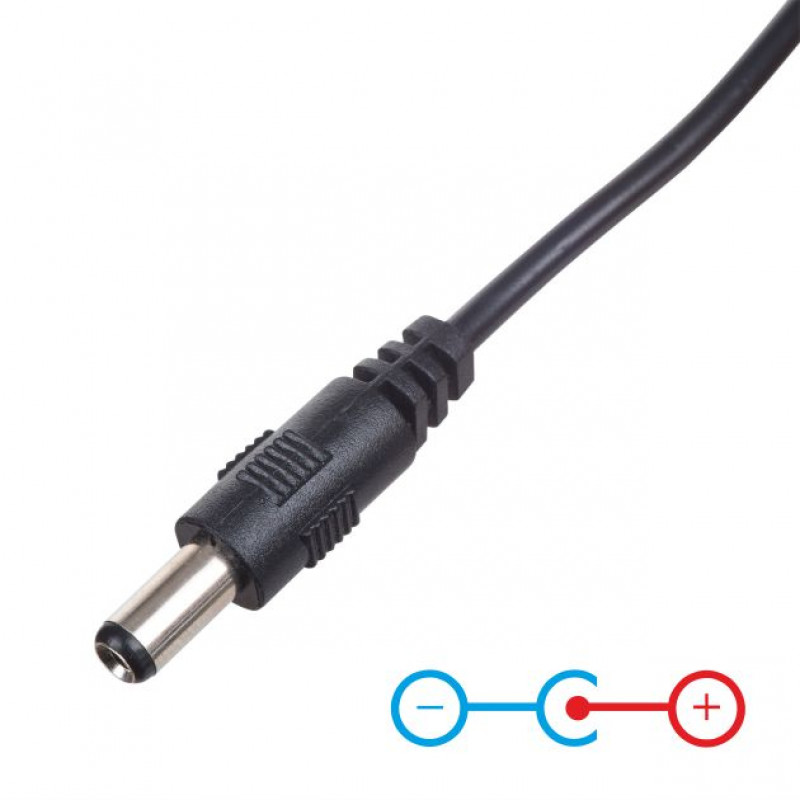 Akyga AK-DC-04 maitinimo kabelis USB-A kištukas – DC 5,5 x 2,5 mm kištukas, 0,8 m, juodas