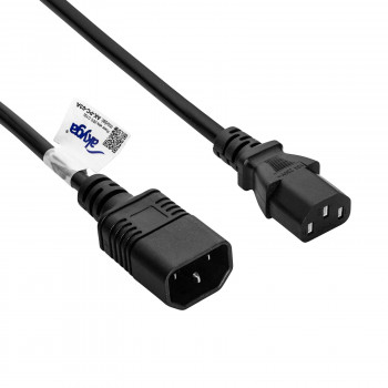 Akyga AK-PC-03C maitinimo ilgintuvas IEC C14 – IEC C13, varis 3x0,75 mm², 1,8 m, juodas