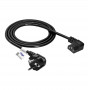 Akyga AK-PC-02C maitinimo kabelis CEE 7/7 – IEC C13 90° kampu, varis 3x0,75 mm², 1,5 m, juodas
