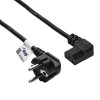 Akyga AK-PC-02C maitinimo kabelis CEE 7/7 – IEC C13 90° kampu, varis 3x0,75 mm², 1,5 m, juodas