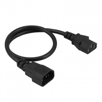 Akyga AK-PC-14A IEC C14 į IEC C13 maitinimo prailginimo kabelis, 3x 0,5 mm², 0,5 m, juodas