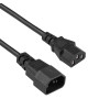 Akyga AK-PC-14A IEC C14 į IEC C13 maitinimo prailginimo kabelis, 3x 0,5 mm², 0,5 m, juodas