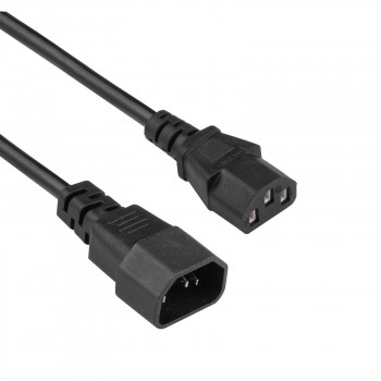Akyga AK-PC-14A IEC C14 į IEC C13 maitinimo prailginimo kabelis, 3x 0,5 mm², 0,5 m, juodas