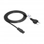 Akyga AK-RD-02C maitinimo laidas Europlug (CEE 7/16) į IEC C7, 2x 0,5 mm² varis, 3 m, juodas