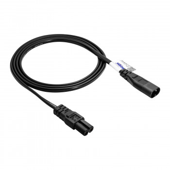 Akyga AK-RD-08A IEC C8 į IEC C7 maitinimo prailginimo kabelis, 2x 0,5 mm², 1,5 m, juodas