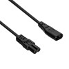 Akyga AK-RD-08A IEC C8 į IEC C7 maitinimo prailginimo kabelis, 2x 0,5 mm², 1,5 m, juodas