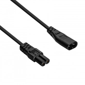 Akyga AK-RD-08A IEC C8 į IEC C7 maitinimo prailginimo kabelis, 2x 0,5 mm², 1,5 m, juodas