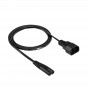 Akyga AK-PC-15A IEC C14 į IEC C7 maitinimo kabelis, 2x 0,5 mm², 1,5 m, juodas
