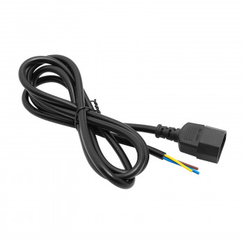 Akyga AK-OT-08C IEC C14 maitinimo kabelis su atviru galu, 3x 1 mm² varis, 1 m, juodas