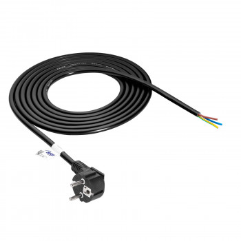 Akyga AK-OT-01S CEE 7/7 maitinimo kabelis su atviru galu, 3x 1,5 mm² varis, 1,5 m, juodas