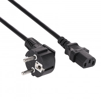 Akyga AK-PC-06S maitinimo kabelis CEE 7/7 (Schuko) – IEC C13, varis 3 x 1,5 mm², 3 m, juodas