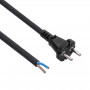 Akyga AK-OT-05S CEE 7/17 guminis maitinimo kabelis su atviru galu, H05RR-F 2x 1,5 mm², 3 m, juodas