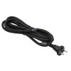 Akyga AK-OT-05S CEE 7/17 guminis maitinimo kabelis su atviru galu, H05RR-F 2x 1,5 mm², 3 m, juodas