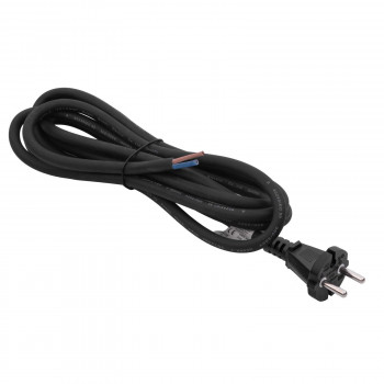 Akyga AK-OT-05S CEE 7/17 guminis maitinimo kabelis su atviru galu, H05RR-F 2x 1,5 mm², 3 m, juodas