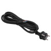 Akyga AK-OT-03S CEE 7/7 guminis maitinimo kabelis su atviru galu, H05RR-F 3x 1,5 mm², 3 m, juodas