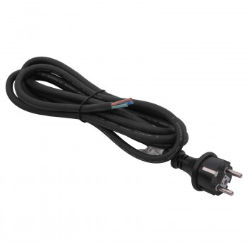 Akyga AK-OT-03S CEE 7/7 guminis maitinimo kabelis su atviru galu, H05RR-F 3x 1,5 mm², 3 m, juodas