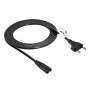 Akyga AK-RD-02A maitinimo kabelis CEE 7/16 (Europlug) – IEC C7 (aštuoniukė), CCA 2 x 0,5 mm², 3 m, juodas