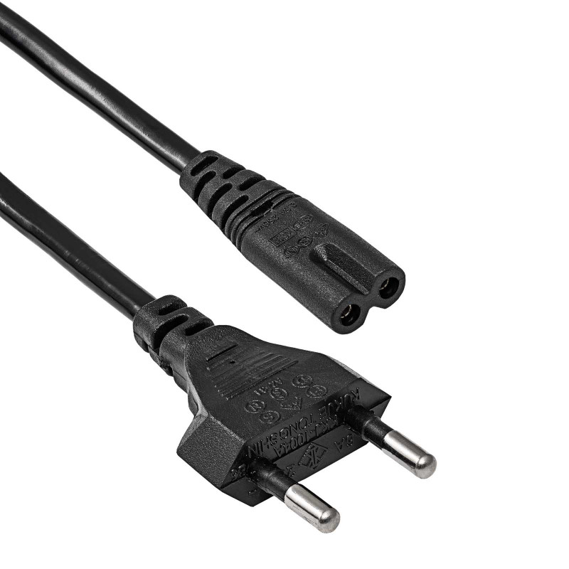 Akyga AK-RD-02A maitinimo kabelis CEE 7/16 (Europlug) – IEC C7 (aštuoniukė), CCA 2 x 0,5 mm², 3 m, juodas