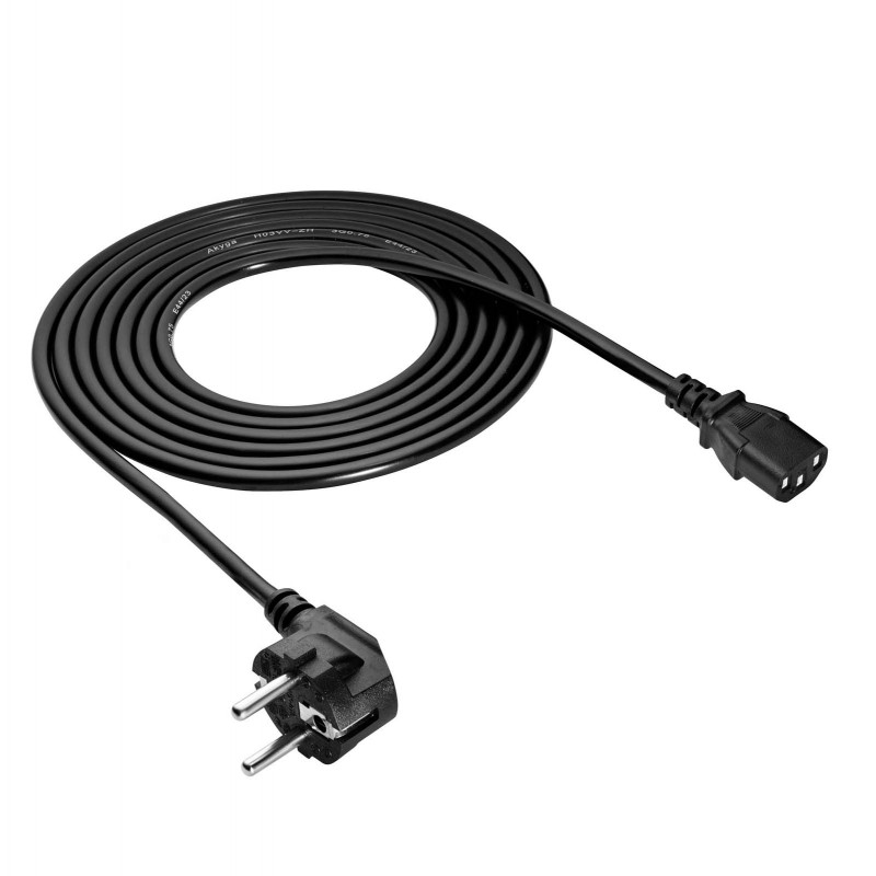 Akyga AK-PC-106A maitinimo kabelis CEE 7/7 (Schuko) – IEC C13, CCA 3 x 0,75 mm², 3 m, juodas