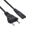 Akyga AK-RD-04A maitinimo kabelis CEE 7/16 (Europlug) – IEC C7 (aštuoniukė), CCA 2 x 0,5 mm², 0,5 m, juodas