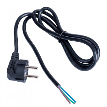 Akyga AK-OT-01C maitinimo kabelis su atviru galu CEE 7/7 (Schuko), varis 3 x 0,75 mm², 1,5 m, juodas