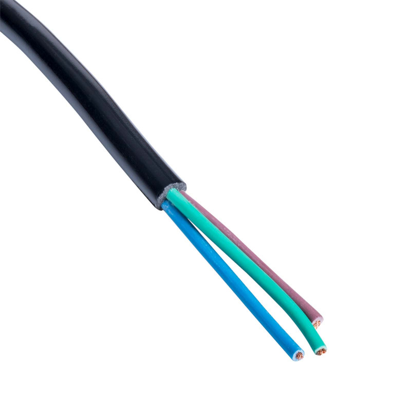 Akyga AK-OT-01C maitinimo kabelis su atviru galu CEE 7/7 (Schuko), varis 3 x 0,75 mm², 1,5 m, juodas
