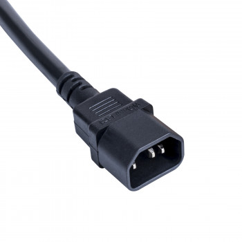 Akyga AK-PC-13A maitinimo adapterio kabelis IEC C14 – CEE 7/3 (Schuko) lizdas, varis 3 x 0,75 mm², 1 m, juodas