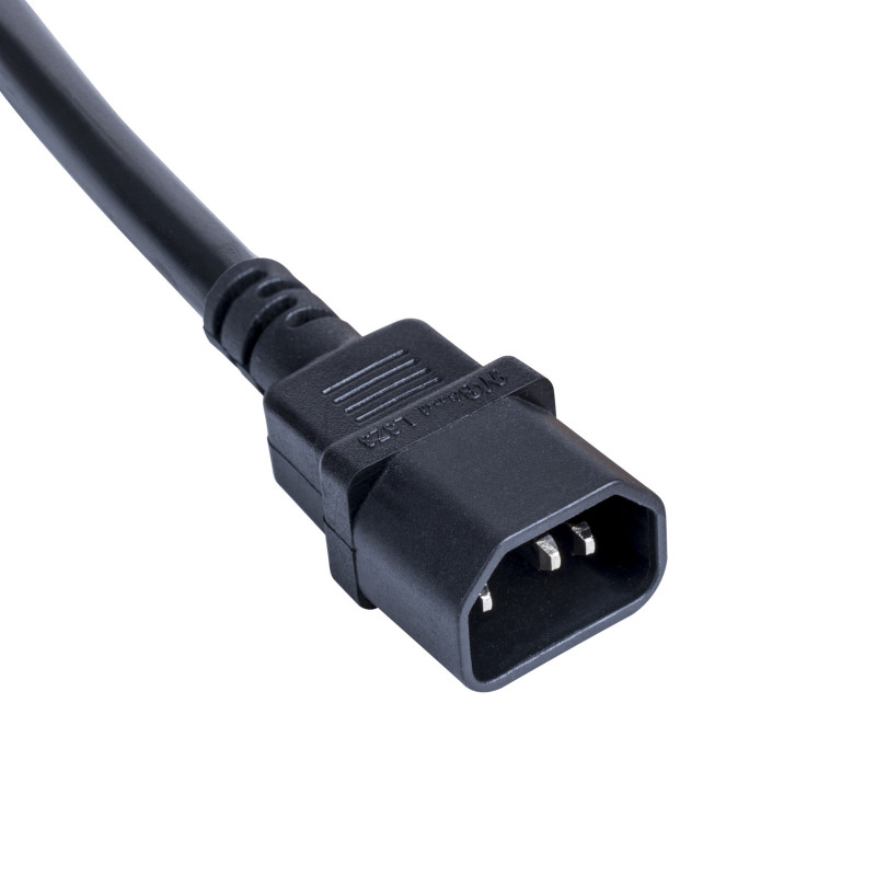 Akyga AK-PC-13A maitinimo adapterio kabelis IEC C14 – CEE 7/3 (Schuko) lizdas, varis 3 x 0,75 mm², 1 m, juodas