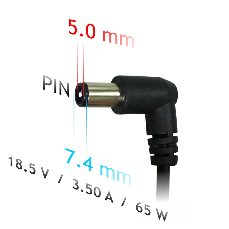 Akyga AK-ND-03 nešiojamojo kompiuterio įkroviklis 18,5 V / 3,5 A, 65 W, 7,4 x 5,0 mm + kaištis, 1,2 m, skirtas HP