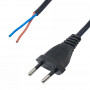 Akyga AK-OT-05A maitinimo kabelis su atviru galu CEE 7/16 (Europlug), varis 2 x 0,75 mm², 1,5 m, juodas