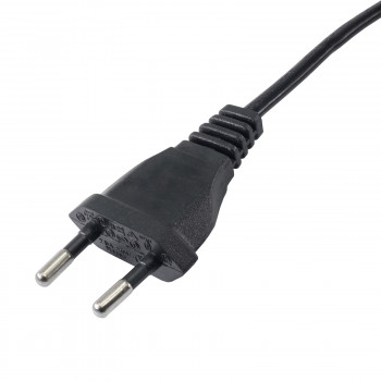 Akyga AK-OT-05A maitinimo kabelis su atviru galu CEE 7/16 (Europlug), varis 2 x 0,75 mm², 1,5 m, juodas