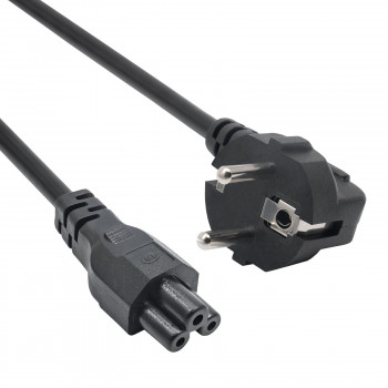 Akyga AK-NB-08C nešiojamojo kompiuterio maitinimo laidas CEE 7/7 į IEC C5, 3x 0,75 mm² varis, 1 m, juodas