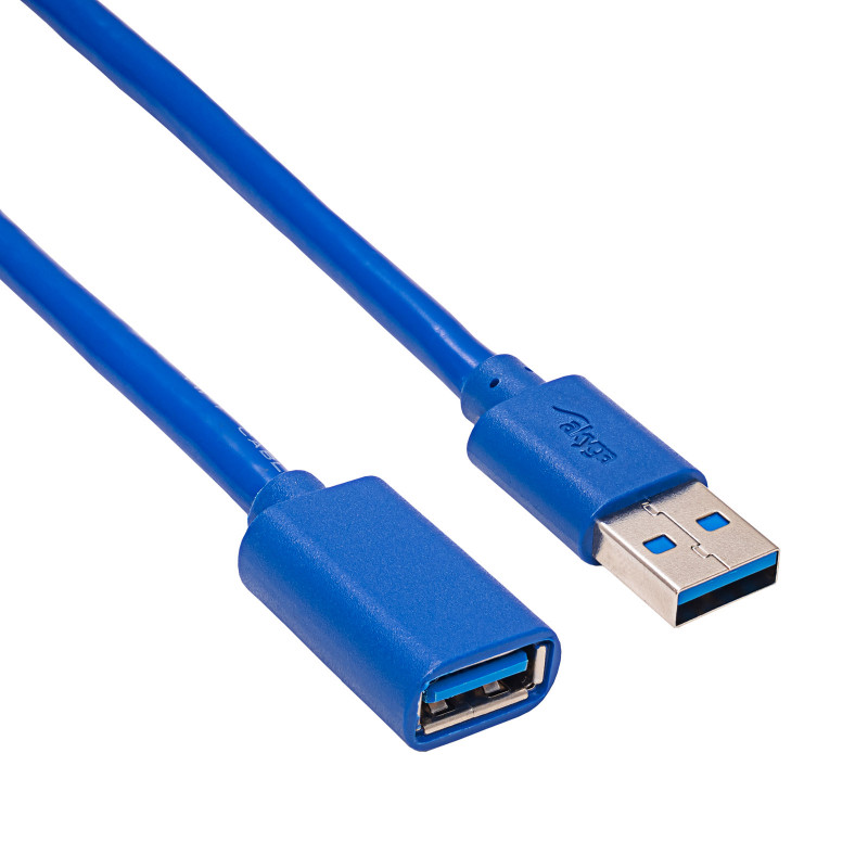 Akyga AK-USB-10 USB 3.0 prailginimo kabelis USB-A kištukas į lizdą, 1,8 m, juodas