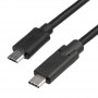 Akyga AK-USB-16 USB 2.0 kabelis Micro USB-B (M) į USB-C (M), 1 m, juodas