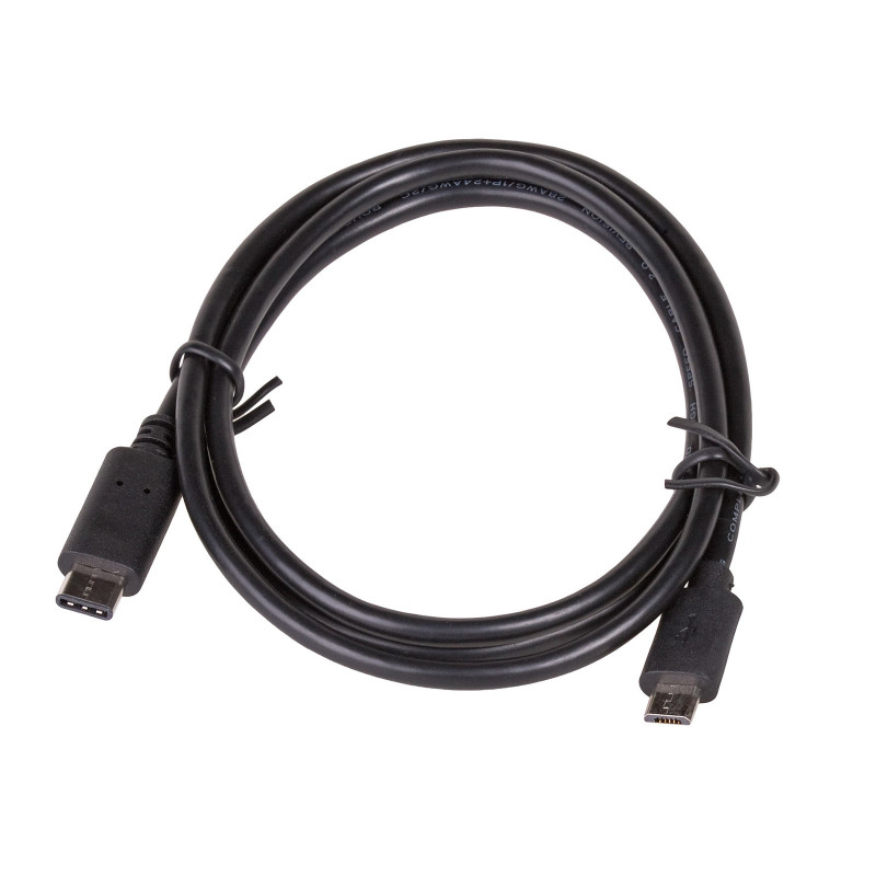 Akyga AK-USB-16 USB 2.0 kabelis Micro USB-B (M) į USB-C (M), 1 m, juodas