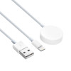 Akyga AK-SW-43 įkrovimo kabelis, skirtas Apple Watch Ultra 2 / Series 9/8/7/6/5/4/3/2/1, su Lightning jungtimi, USB, 1 m, baltas