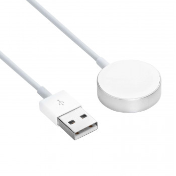 Akyga AK-SW-44 įkrovimo kabelis, skirtas Apple Watch Ultra 2 / Series 9/8/7/6/5/4/3/2/1, aliuminio lydinys, USB, 1 m, baltas