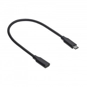 Akyga AK-USB-32 USB-C (M) į USB-C (F) prailginimo kabelis, USB 3.2 Gen 2, 10 Gbps, 100 W, 0,3 m, juodas