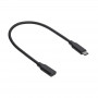 Akyga AK-USB-32 USB-C (M) į USB-C (F) prailginimo kabelis, USB 3.2 Gen 2, 10 Gbps, 100 W, 0,3 m, juodas