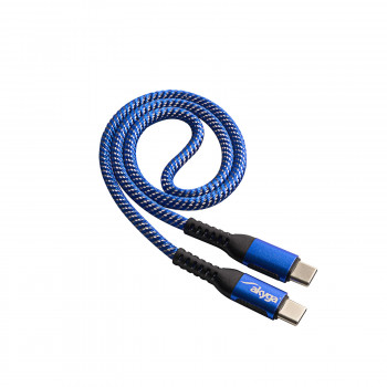 Akyga AK-USB-36 USB-C – USB-C pintas kabelis, USB 2.0, 100 W, 0,5 m, mėlynas