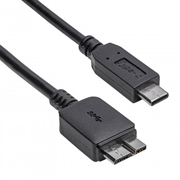 Akyga AK-USB-44 micro USB B 3.0 – USB-C kabelis, USB 3.1, 5 Gbps, 15 W, 1 m, juodas